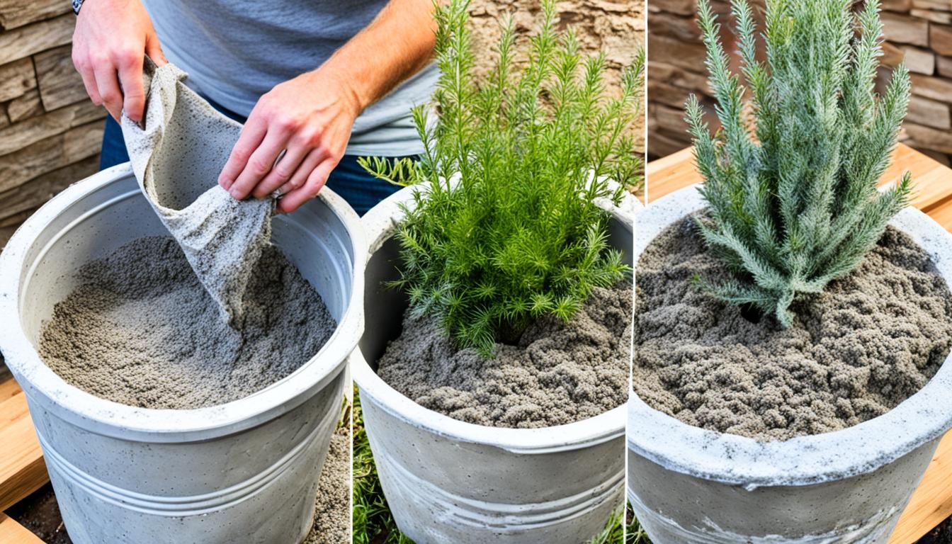 jak zrobić donice z betonu i szmaty